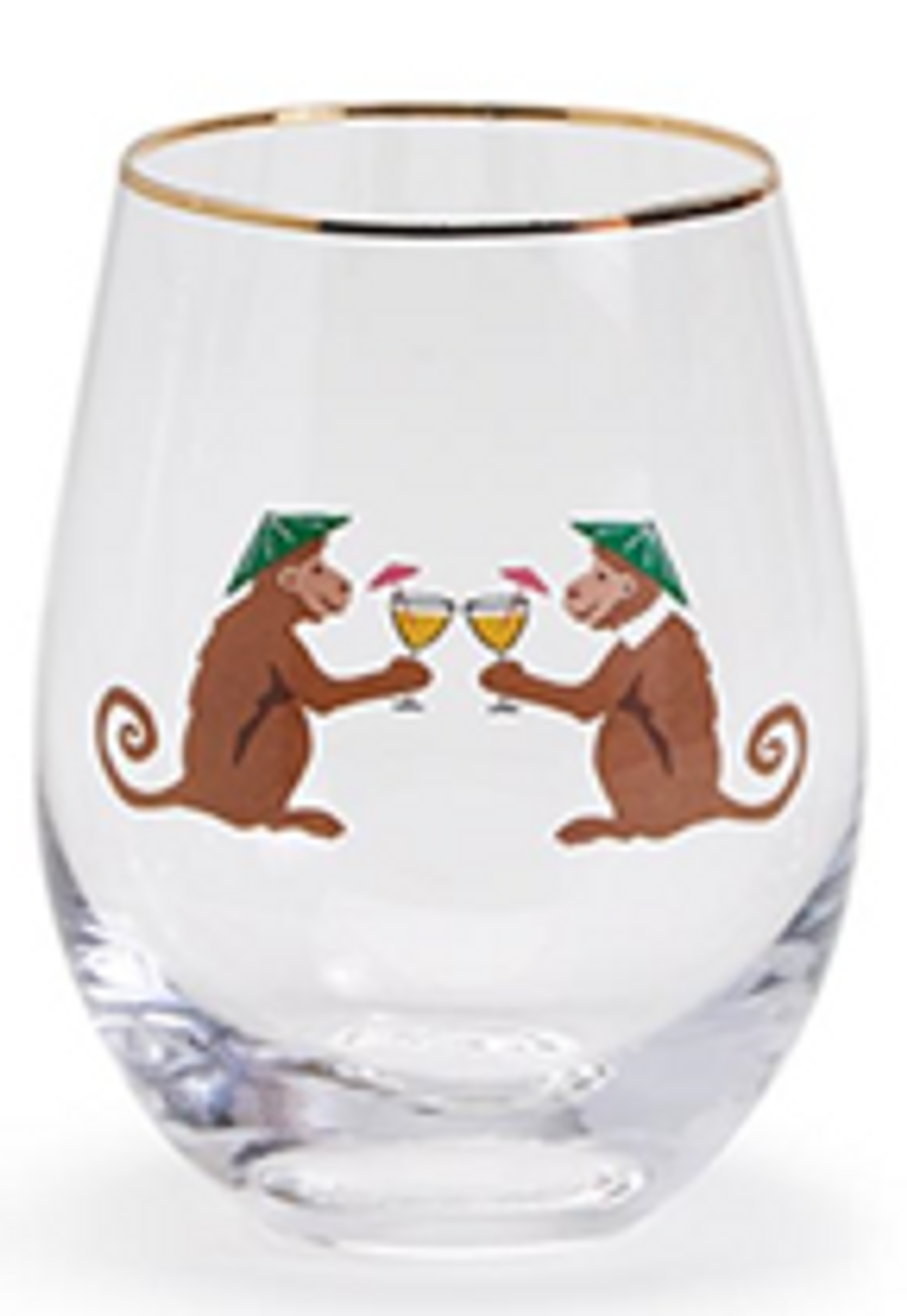 Two's Company Animal Party Set Of 4 Stemless Wine Glasses – Lijo Décor