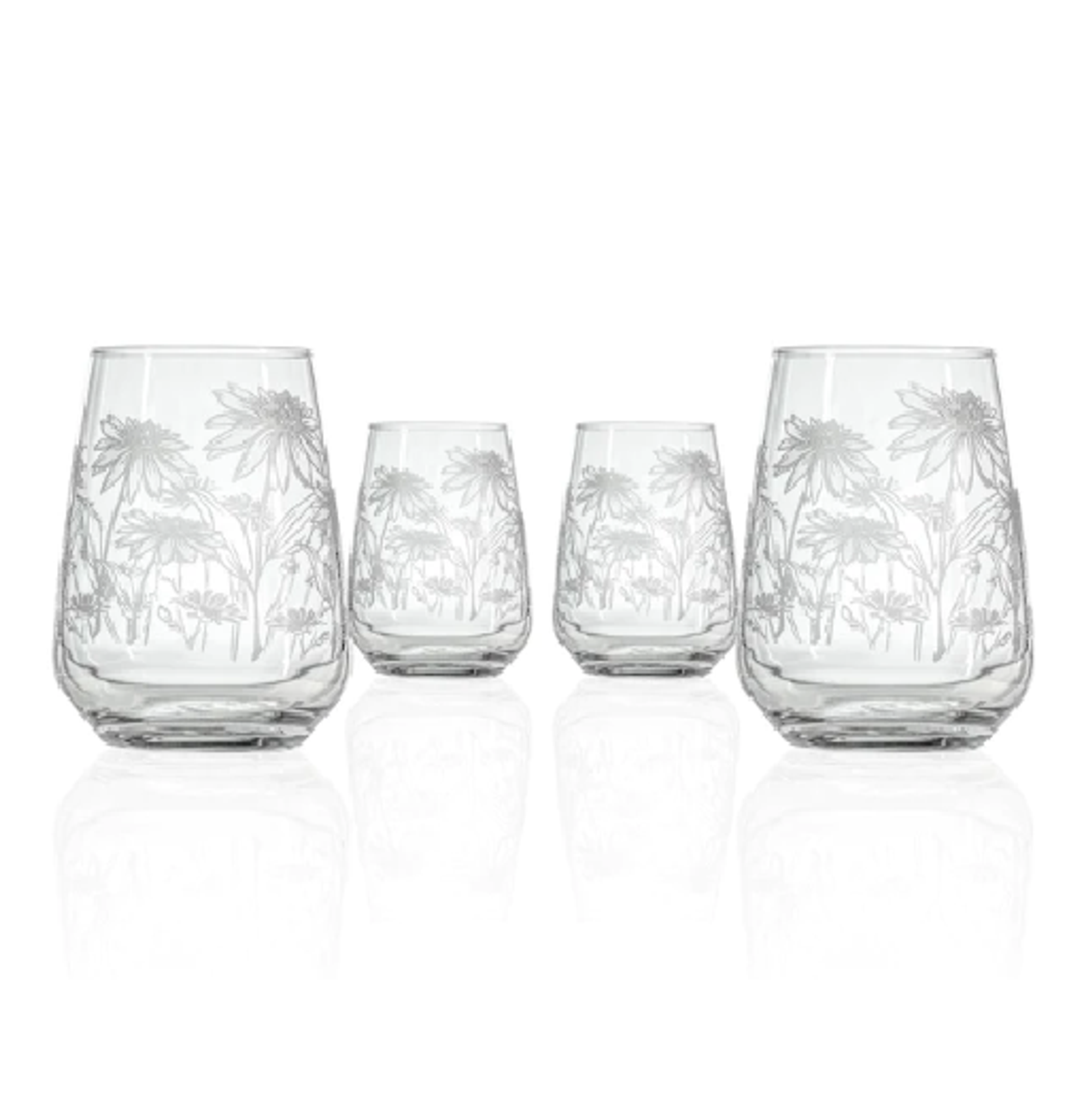 Crystal Stemless Wine Glasses Set of 4 - 19 oz