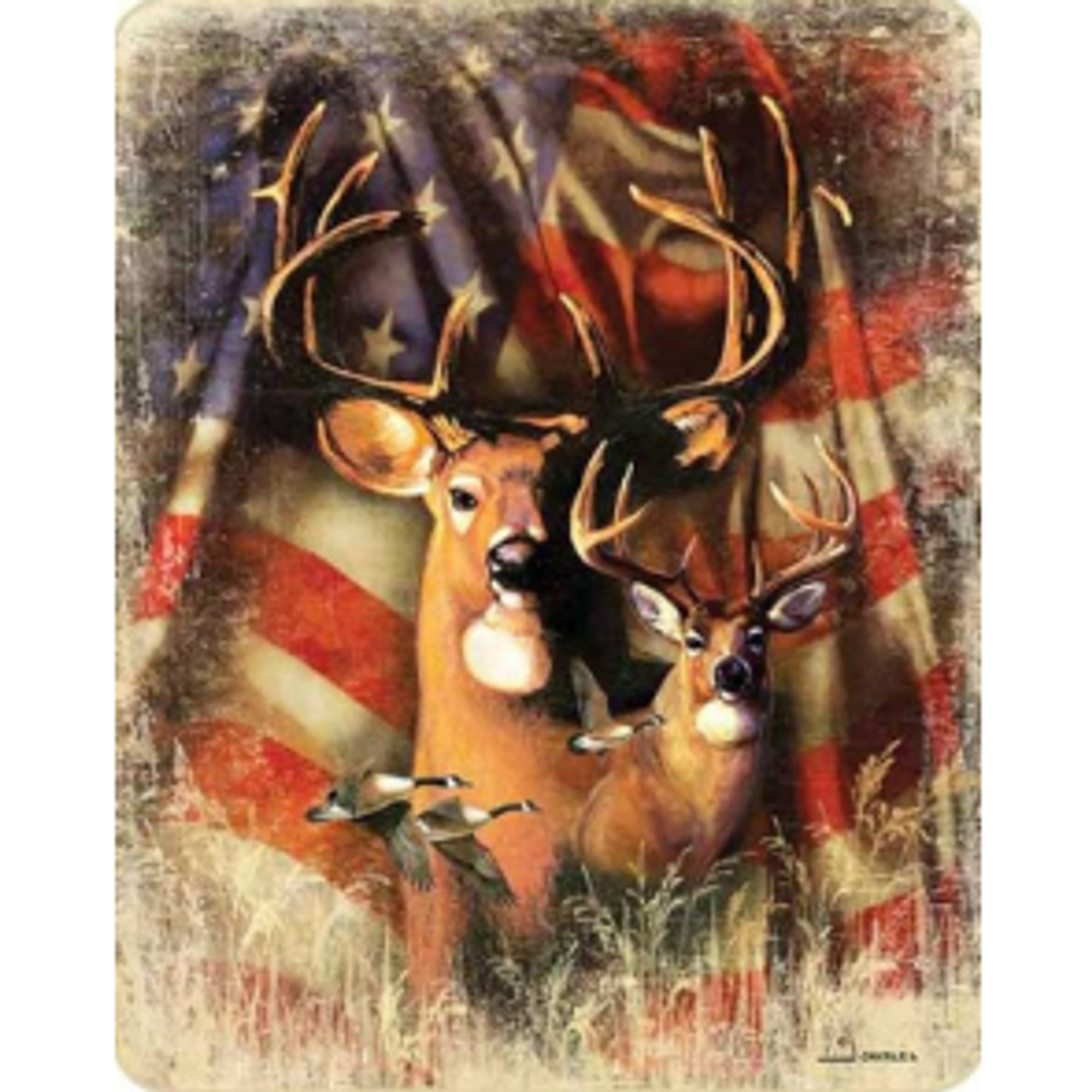 Fishing And Deer Hunting American Flag Shower Curtain