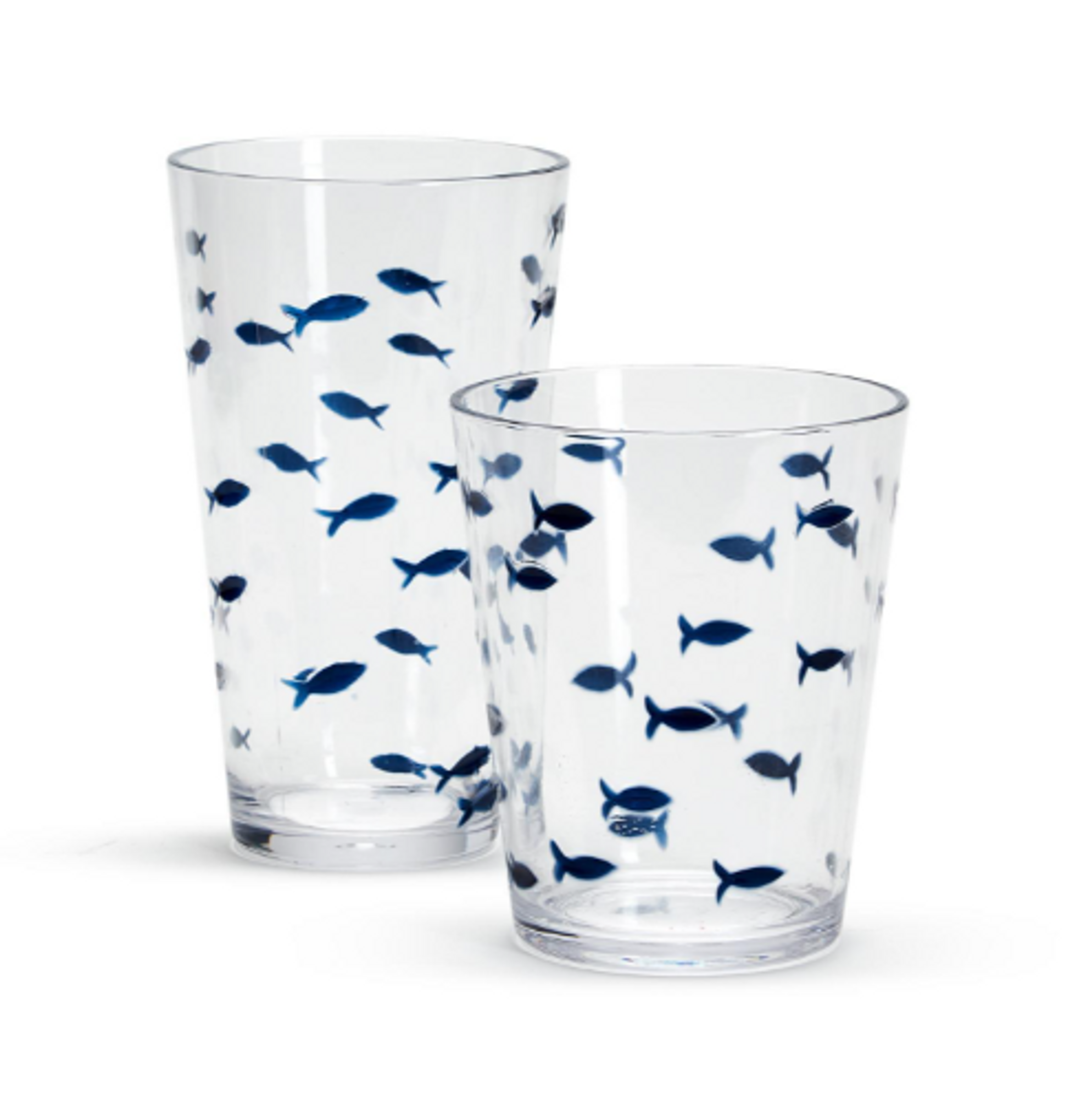 Blue Fish Acrylic Drinking Glass Set of 4