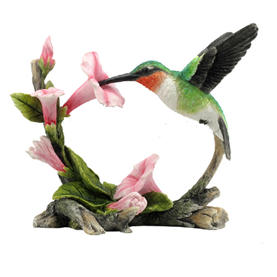 Hi-Line Kolibri Auf Fingerhut Statue – Aus Polyresin, Detailreich, Für Garten, Terrasse Oder Wohnung