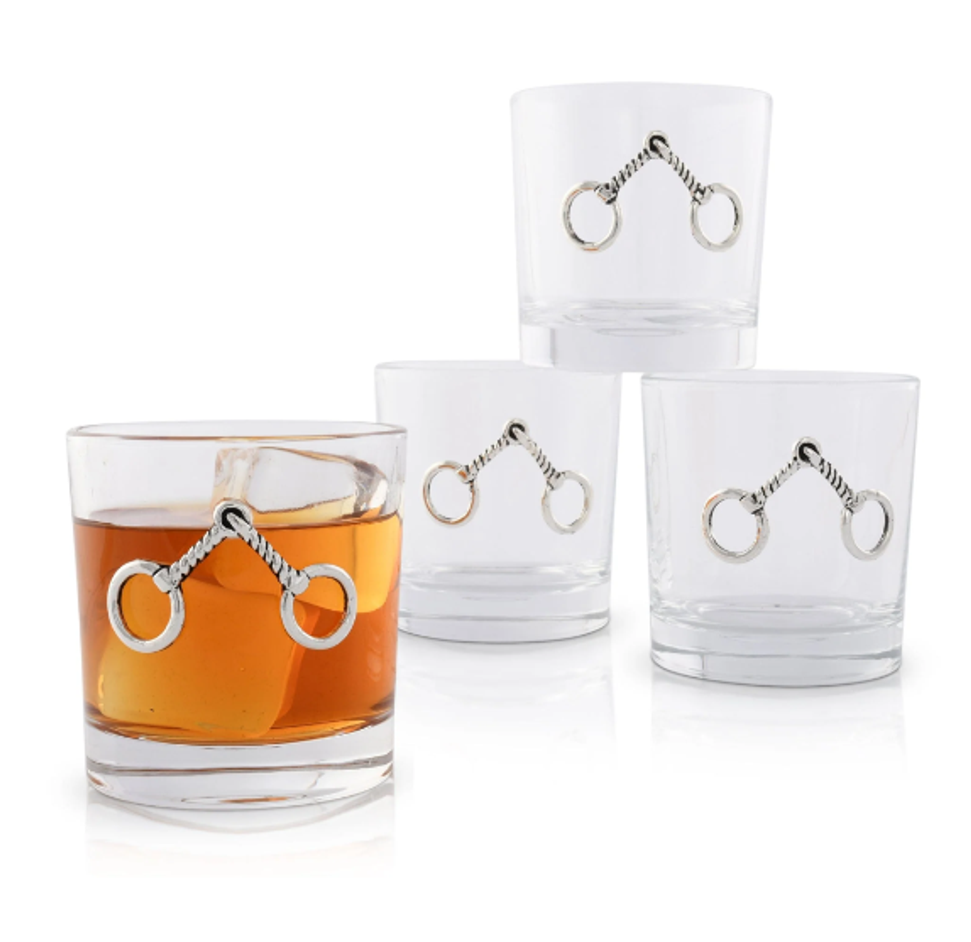 Arthur Court Equestrian Bit Bar Glasses Set of 4