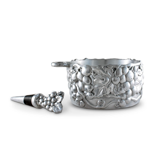 Arthur Court Designs Grape Wine Caddy and Bottle Stopper