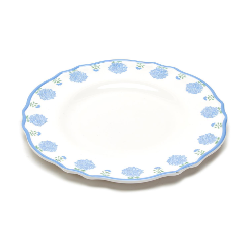 Set of 4 Melamine Hydrangea Dinner Plates