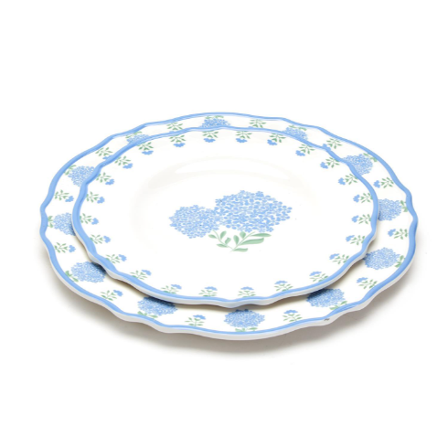 Set of 4 Melamine Hydrangea Dinner Plates - Thumbnail 2