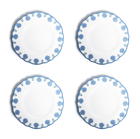 Set of 4 Melamine Hydrangea Dinner Plates - Thumbnail 4
