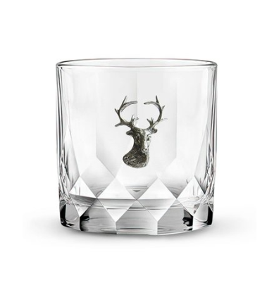 Menagerie Stag Head Rocks Glass - Thumbnail 2