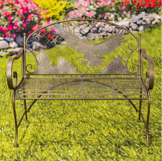 Eagle with Stars Iron Bench | Zaer Ltd International