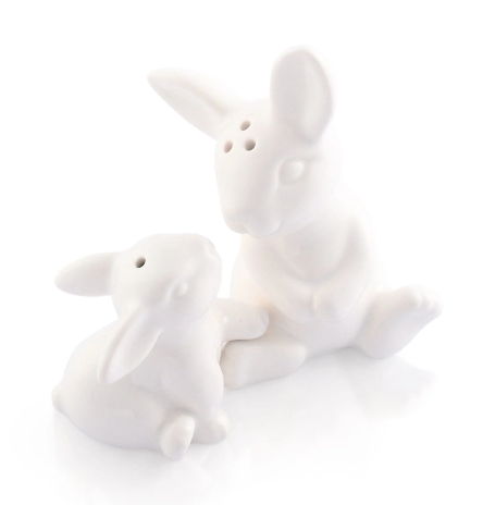 Salt Rabbit Porcelain Mama and Baby Bunny Rabbit Salt Pepper Shakers | Bunny ...