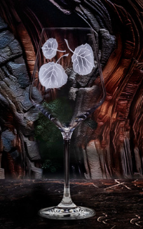 Set of Aspen Crystal Red Wine Glasses Etched Crystal