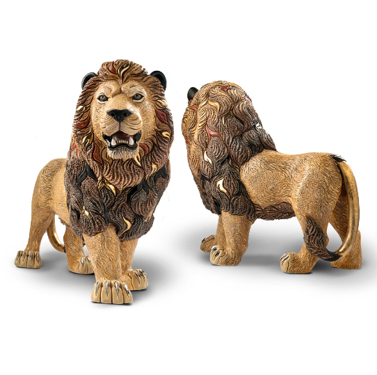 Lion Walking Ceramic Figurine | De Rosa Collection | Sitting Lion