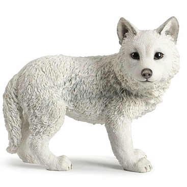 White Wolf Cub Sculpture Baby