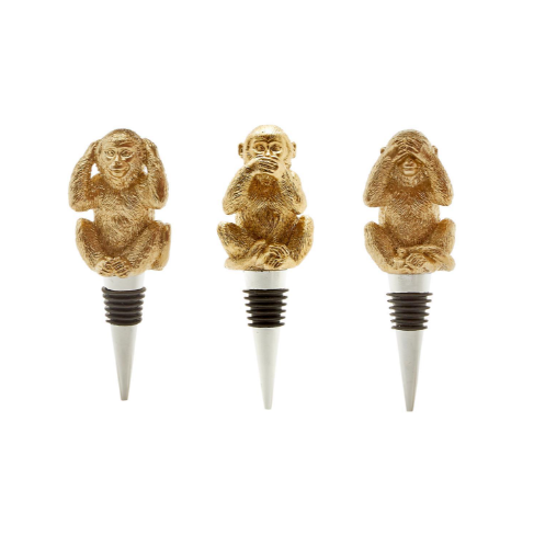 Two's Company Monkey Bottle Stoppers