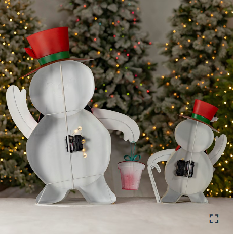 Set of 2 Friendly Snowmen | Holiday | Ornament