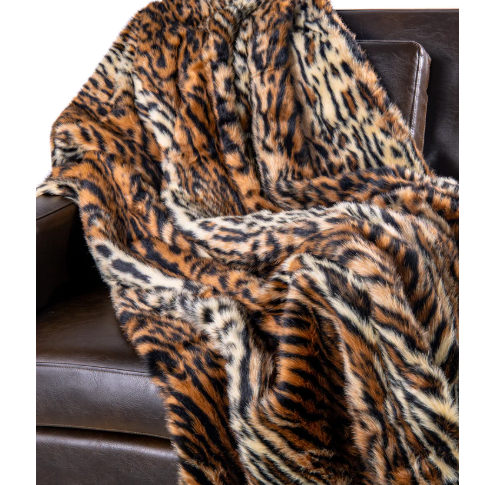 Ditz Designs Tiger Faux Fur Throw