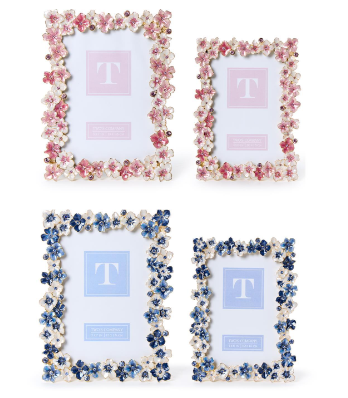 Hand Painted Hydrangea Enamel Photo Frame | Flower