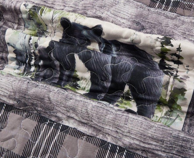 Bear Pines Quilt Set | Bear Quilt | Deer Quilt | Moose Quilt