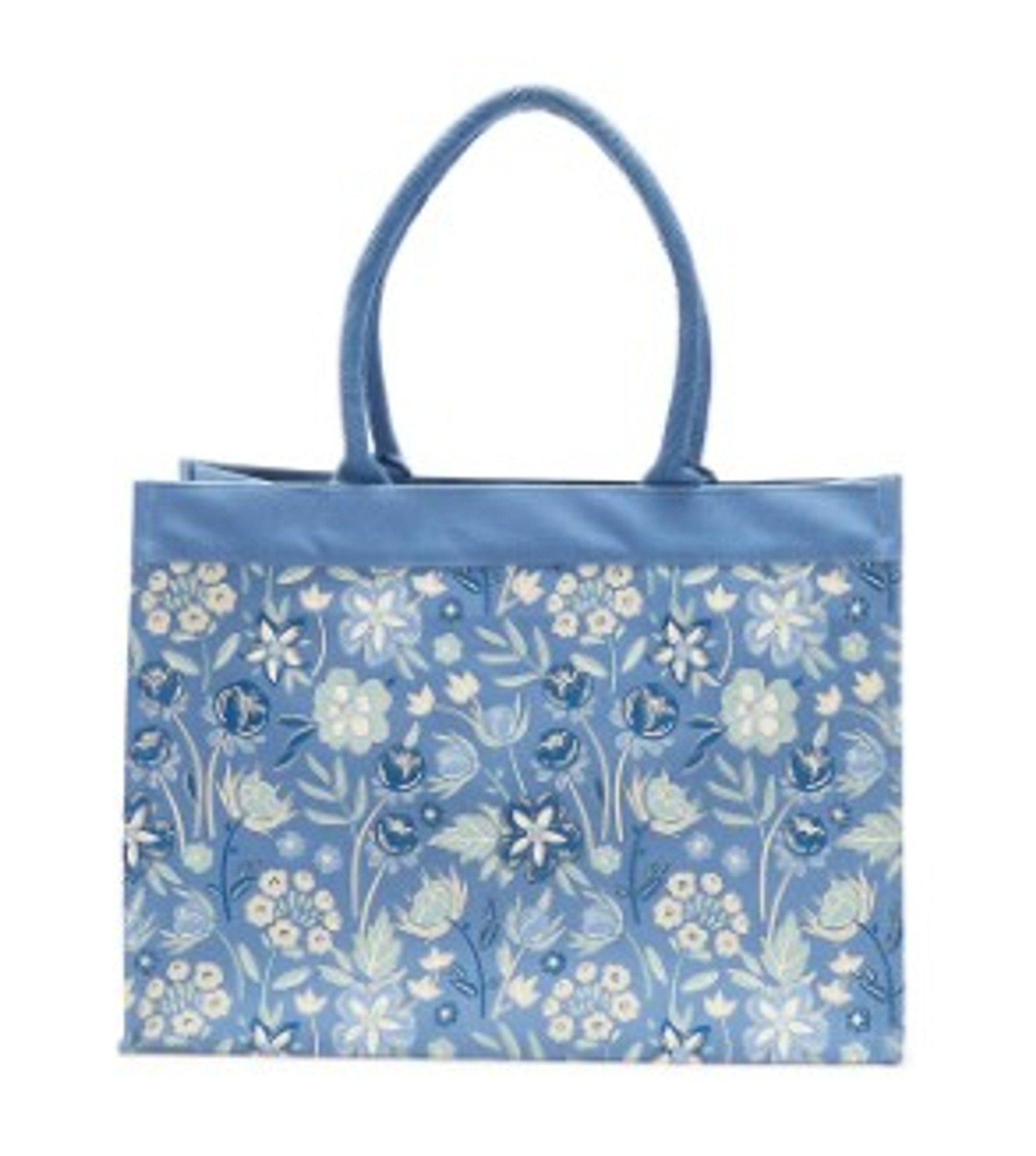 Blue Floral Tote Bag | Beach Bag | Diaper Bag