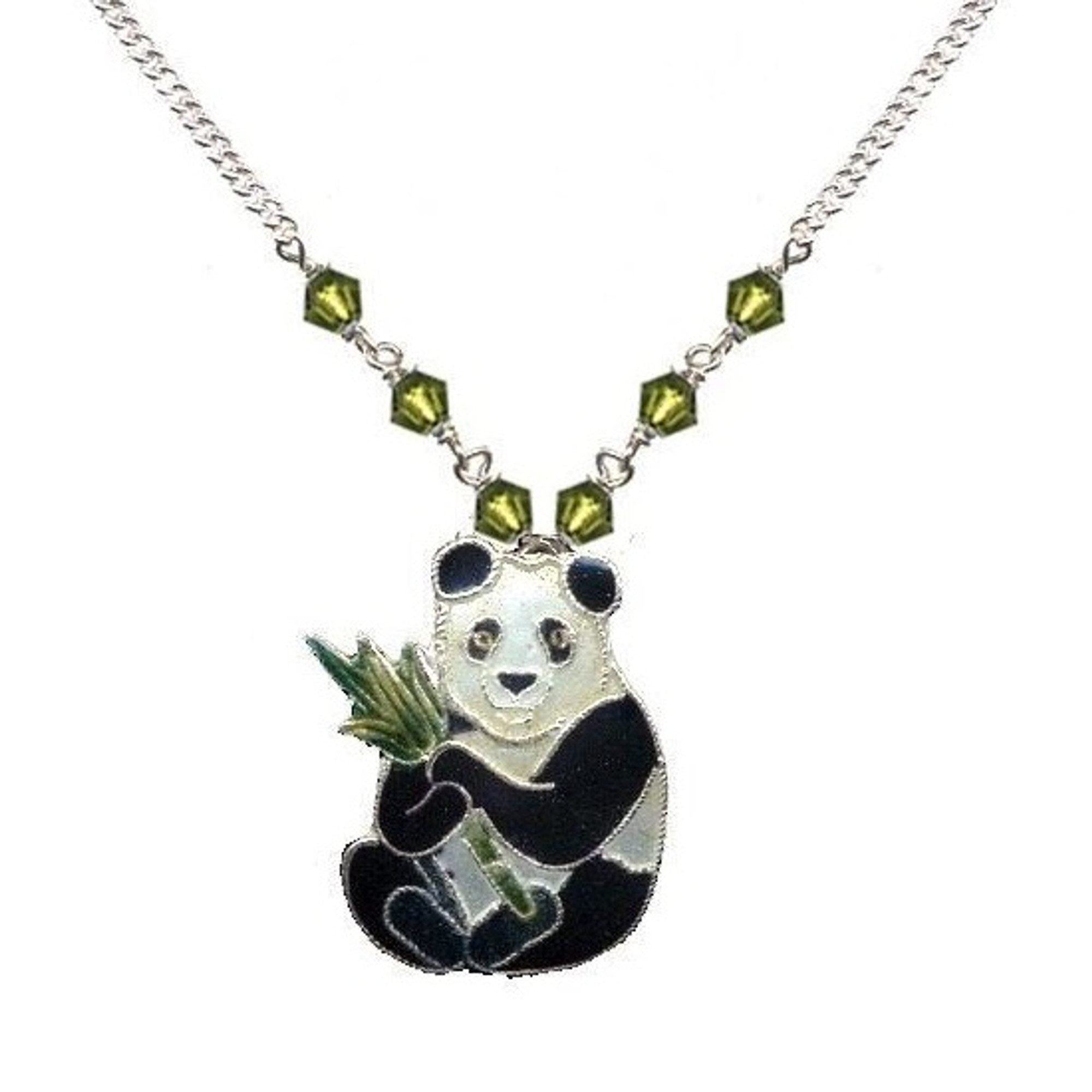 Panda Bear Gold Plated Necklace Animal China Giant Bamboo Kung Fu Cute  Cuddle | eBay