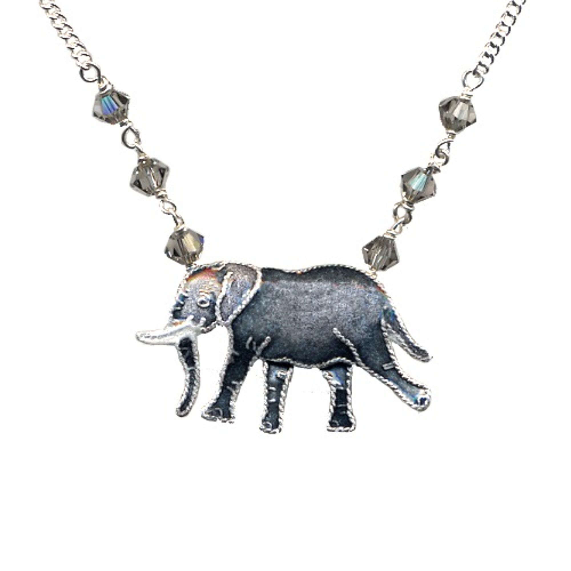 ELEPHANT PENDANT WITH WHITE ZIRCONIA STONE IN 925 STERLING SILVER – Jain  Silver