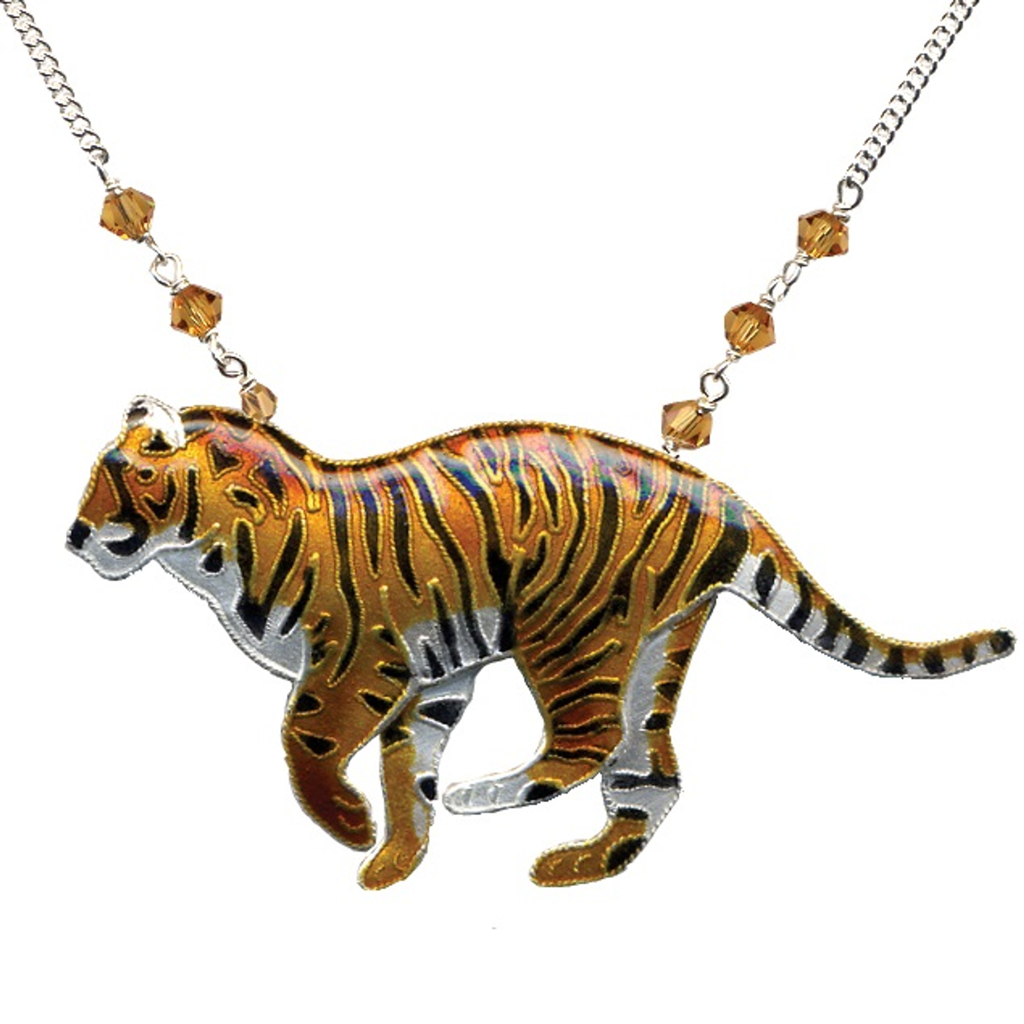 Tiger Cloisonne Necklace | Nature Jewelry
