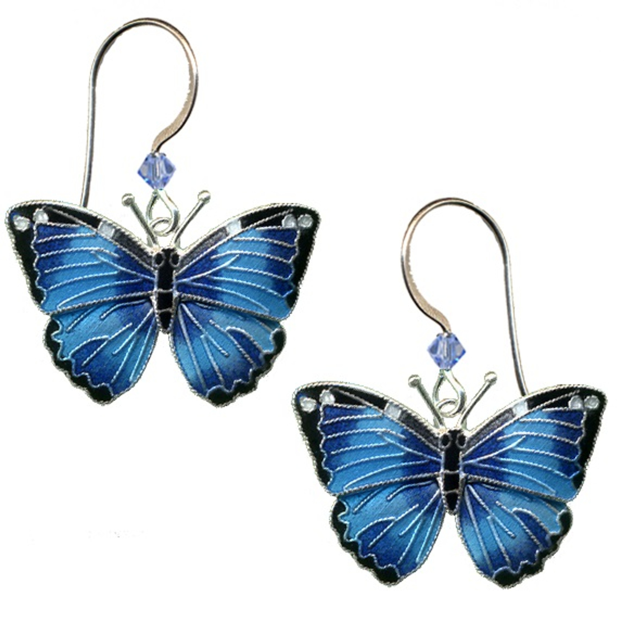 Sienna Sky Blue Morpho Buttefly Drop Earrings – Treasures