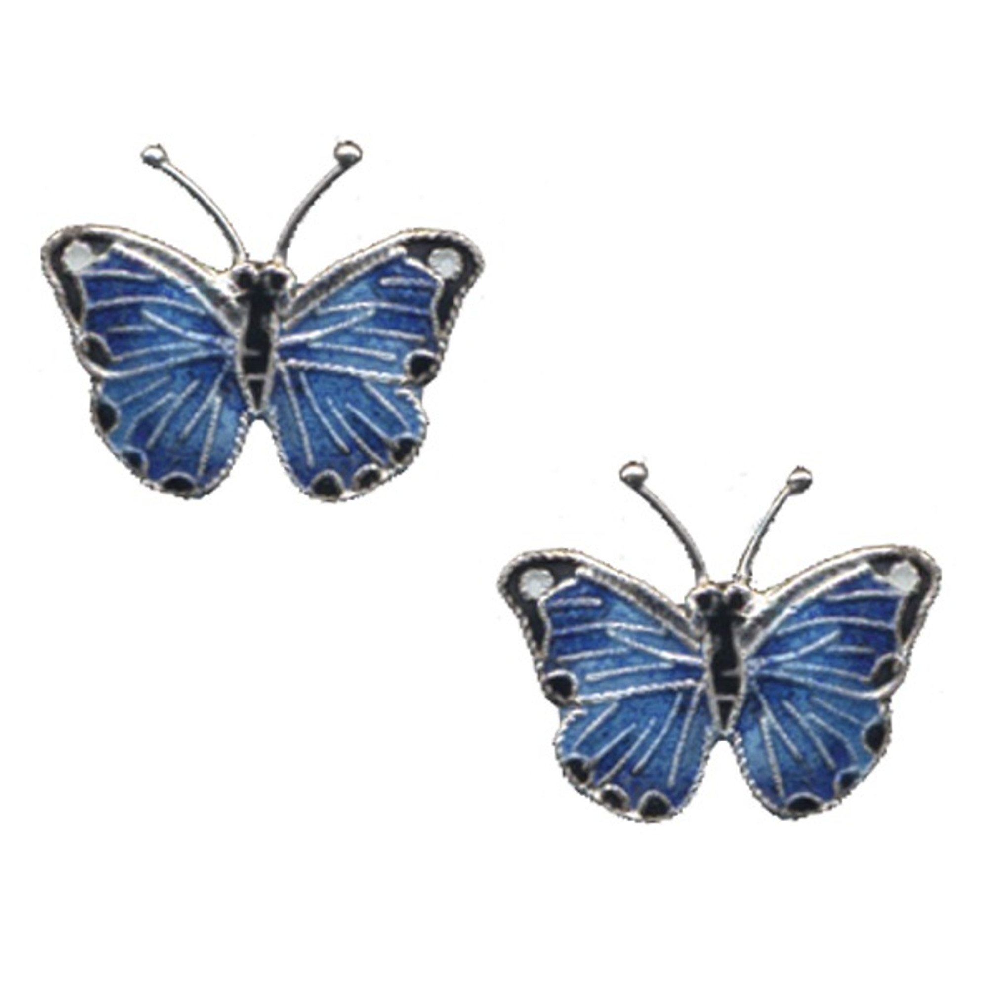 Blue Butterfly Earrings with Pink for Baby/Child - BeadifulBABY