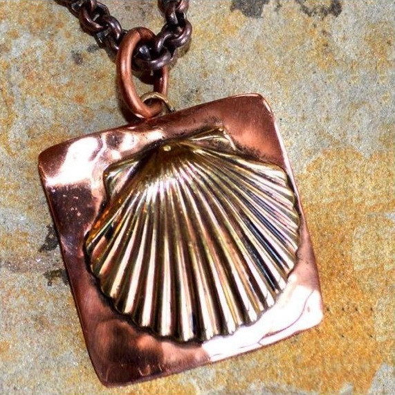 Scallop Shell Necklace Brass Elaine Coyne - Main Image