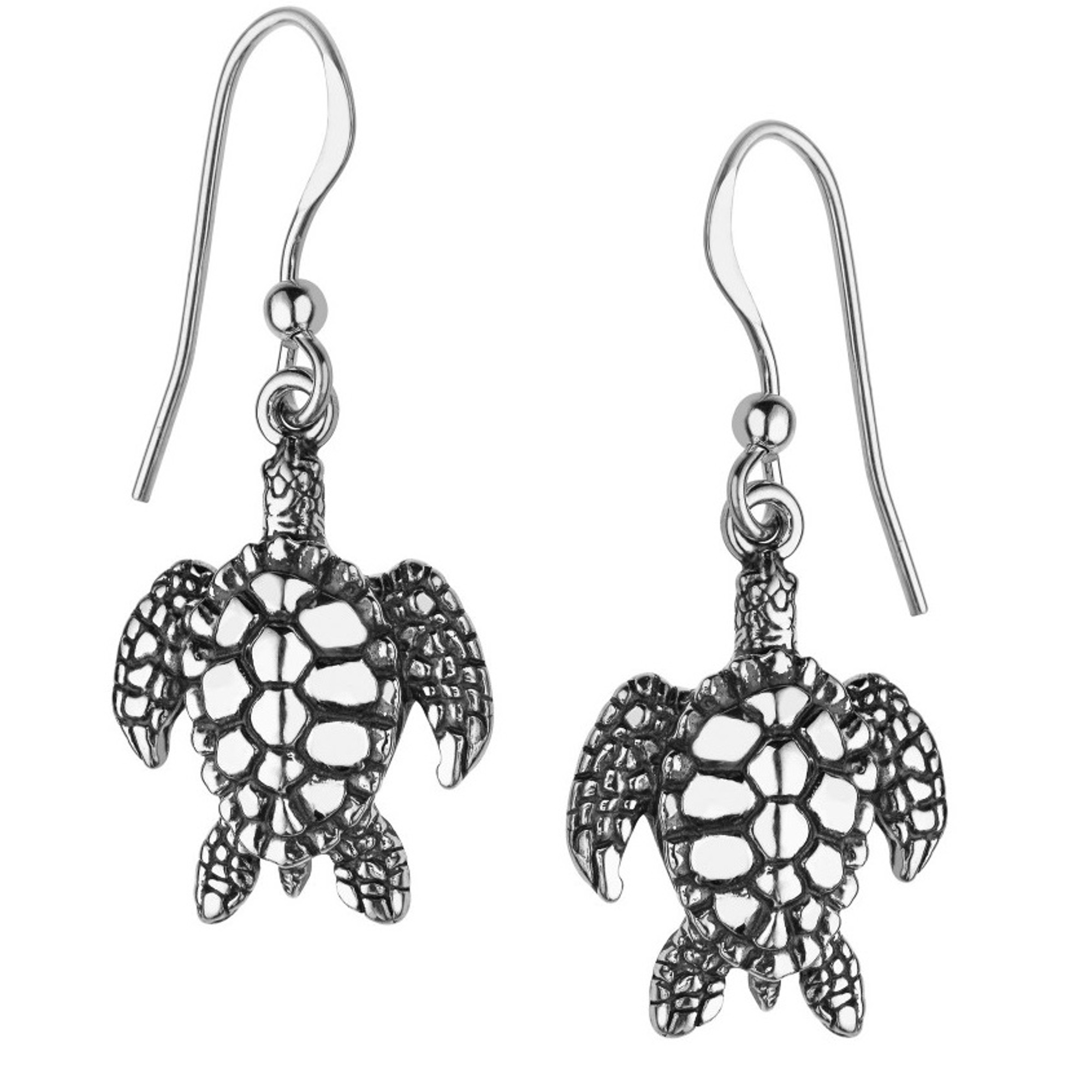 Turtle Earring Wires with pave' crystals Sterling Silver 1 -  Chesapeakejewelers