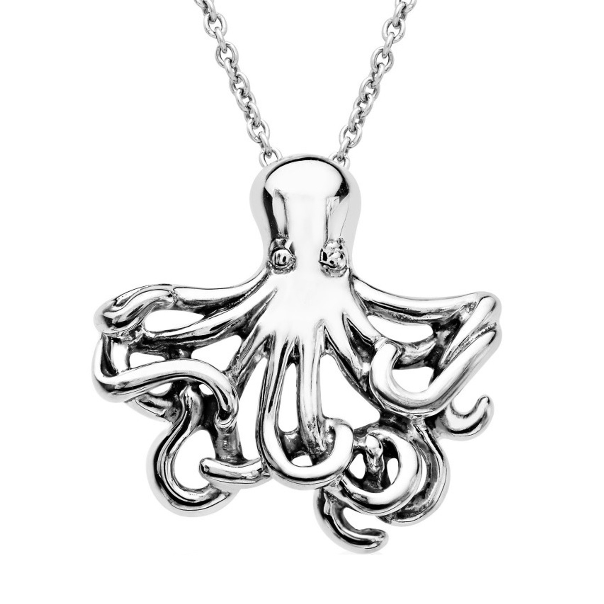 Sterling silver octopus necklace octopus jewelry.