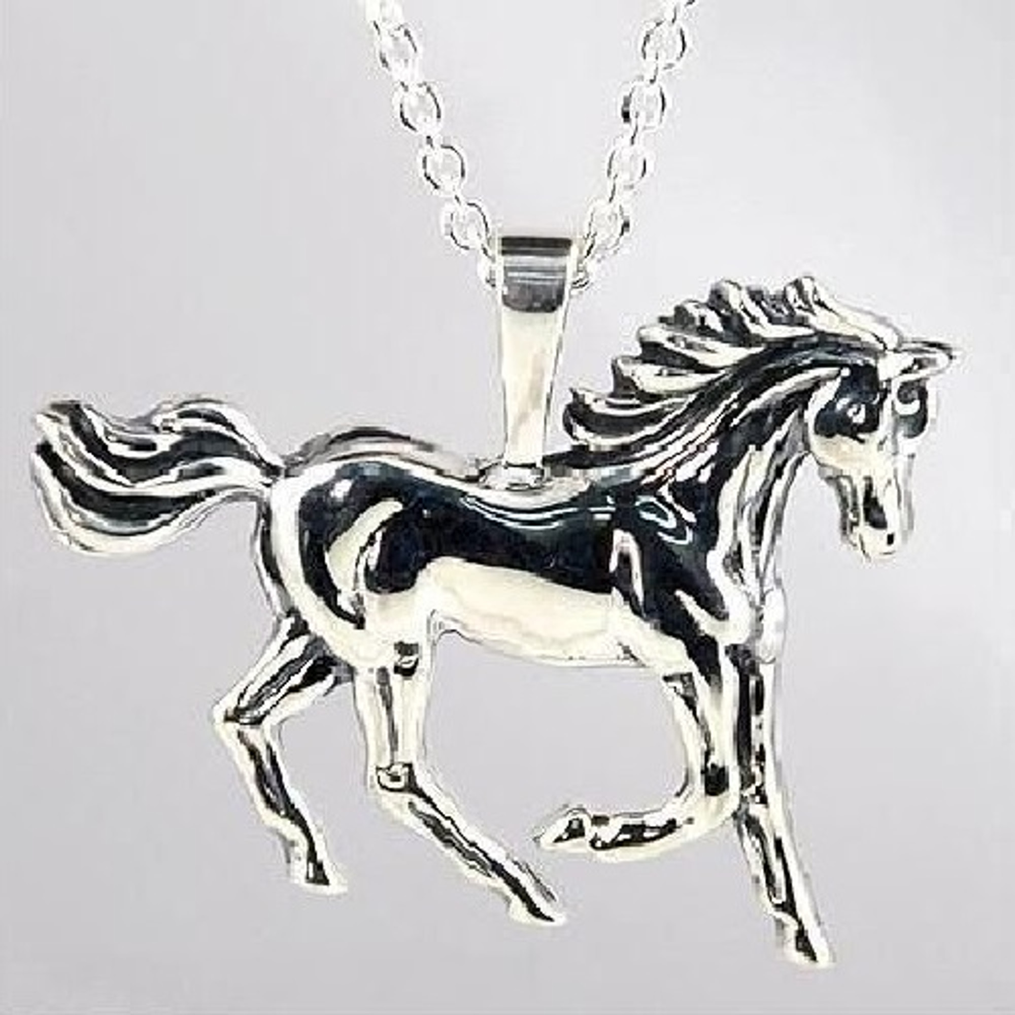 Equestrian Jewelry Sterling Silver Jumper Horse Necklace NKJUMP21ss -  Churchwell's Jewelers