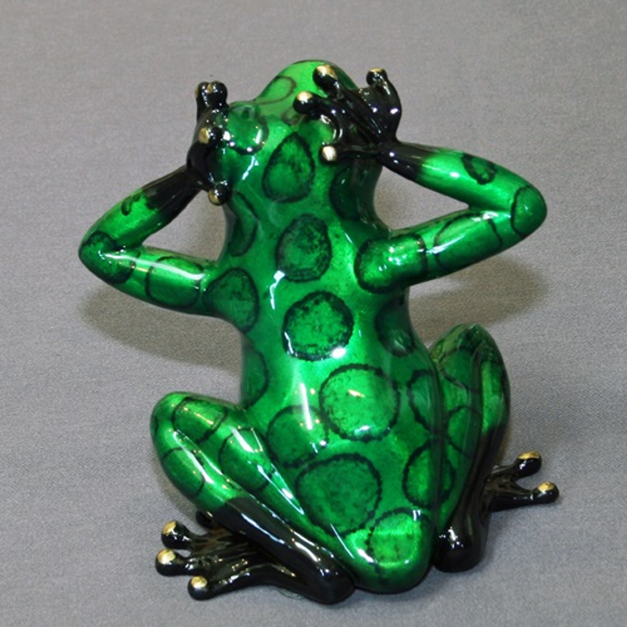 Frog Sculpture | Bronze | Barry Stein | See No Evil | Candy Green ...