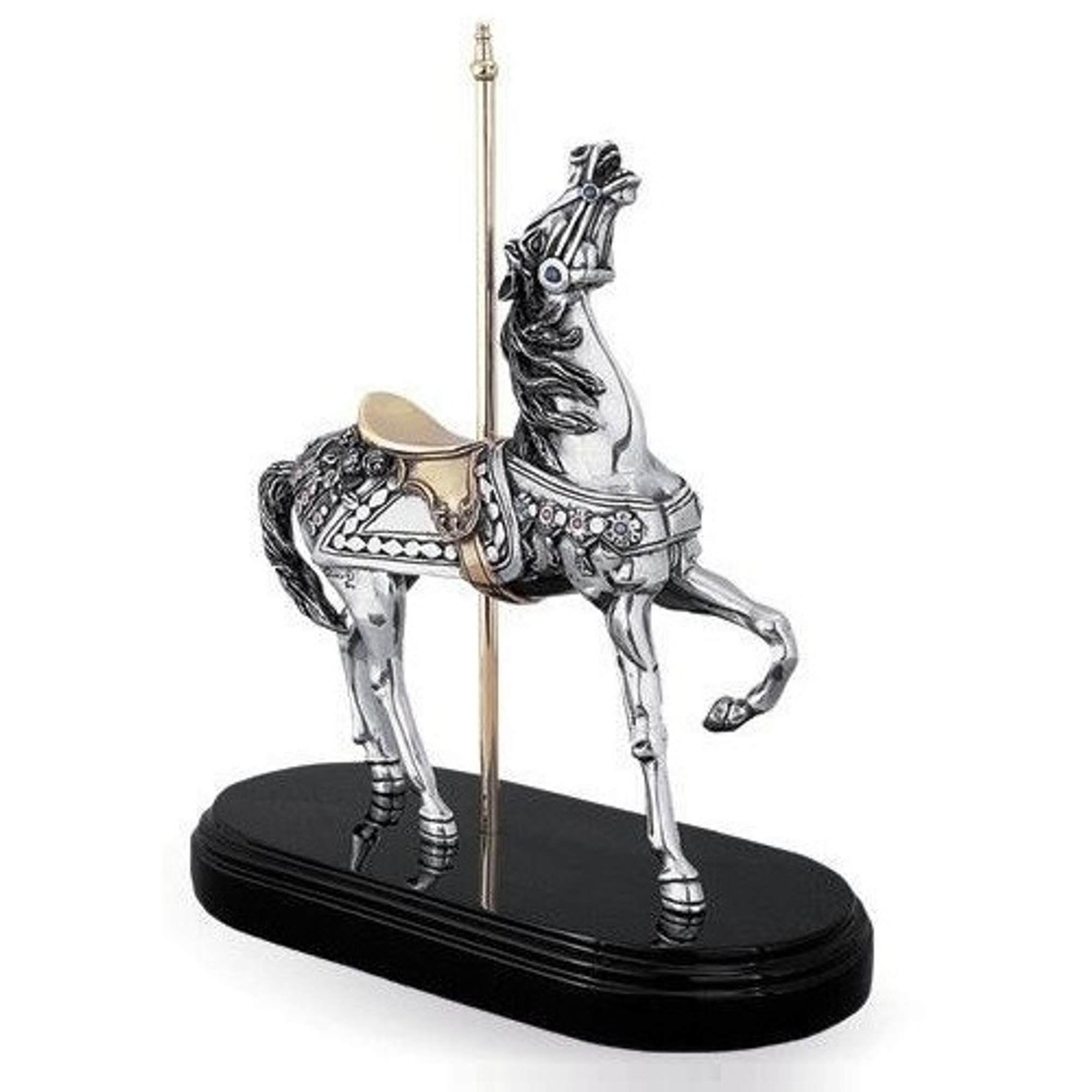Black Horse Neighing Statue