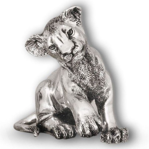 Lion Cub Sitting | A59 | Silver Plated | D'Argenta