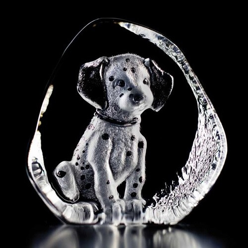ダルメシアン　Dalmatian　ネックレス　WISP　K10 WG Dalmatian Pup Crystal Sculpture | 33694 | Mats Jonasson Maleras