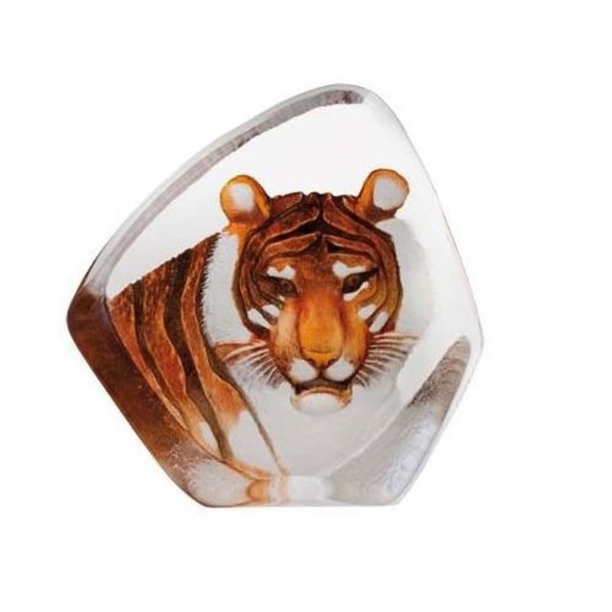 Tiger Head Color Crystal Sculpture | 33861