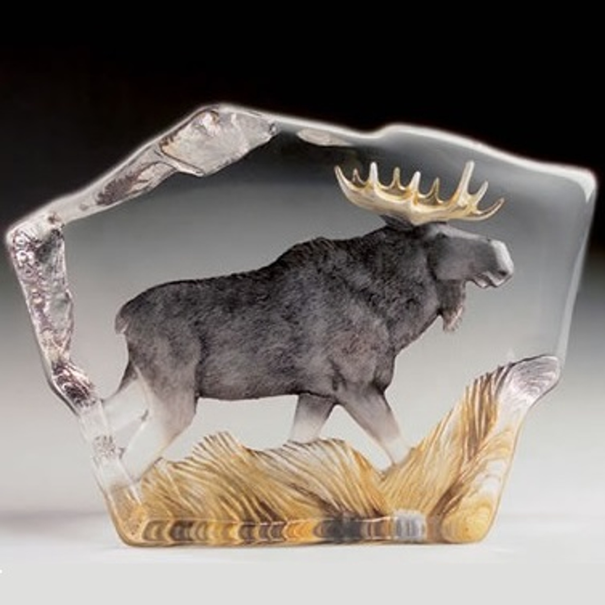 Moose Crystal Sculpture | 33888 | Mats Jonasson Maleras