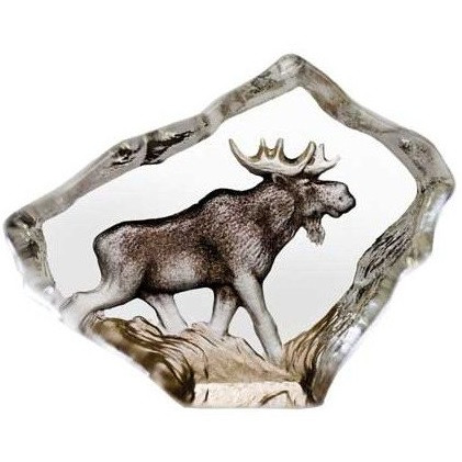 Moose Mini Crystal Sculpture | 88169 | Mats Jonasson Maleras