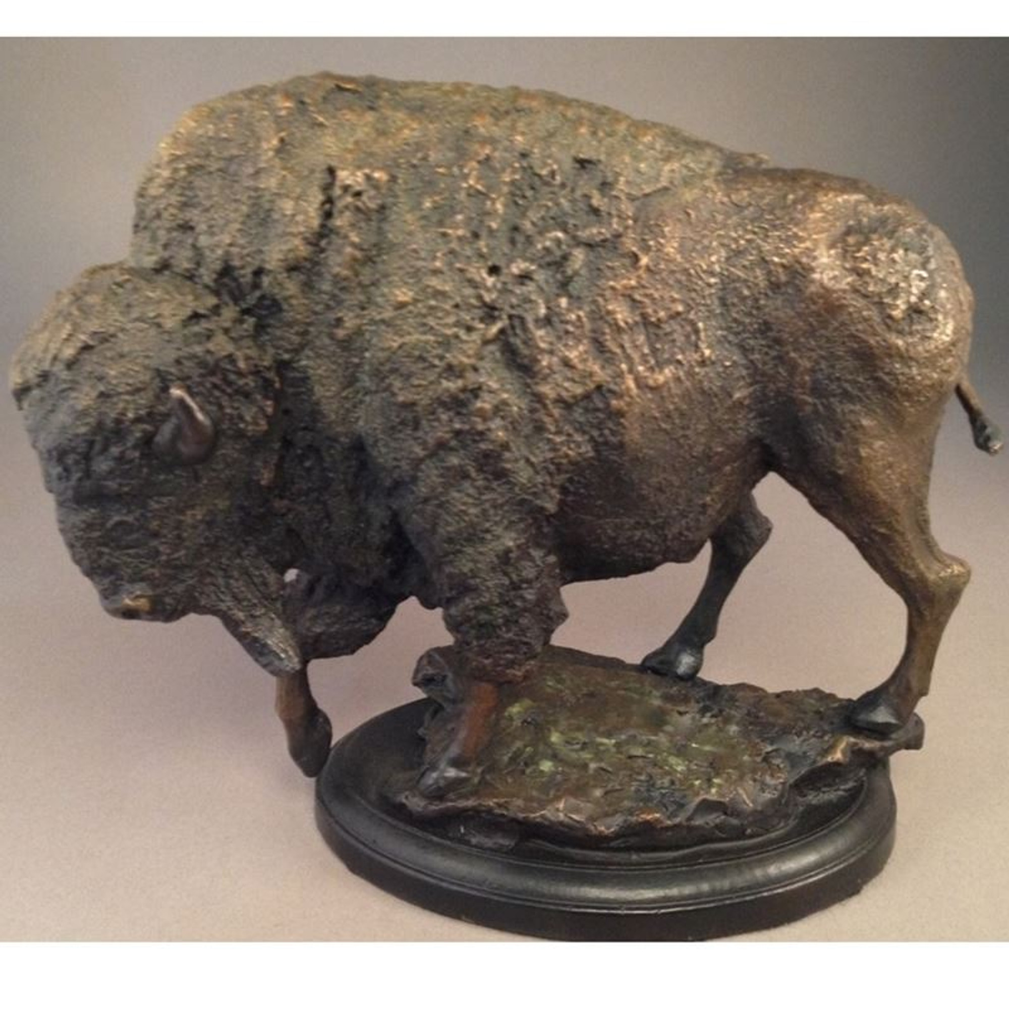 Antiqued Bronze Finish American Buffalo Statue Bison