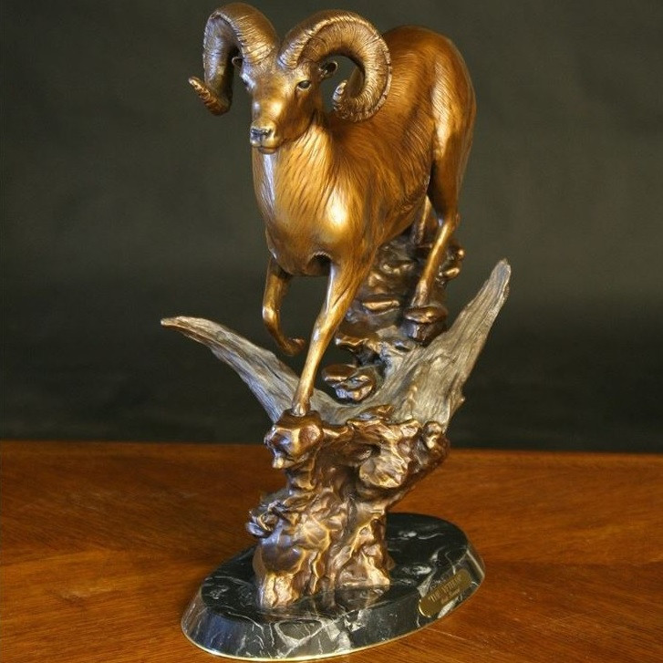 Ram Sculpture The Veteran Bighorn Bronze Scott Lennard Fall helicopter surveys consistently produced narrower ram:ewe ratios, better correlation of fall lambs to annual recruitment. bighorn ram bronze sculpture the veteran