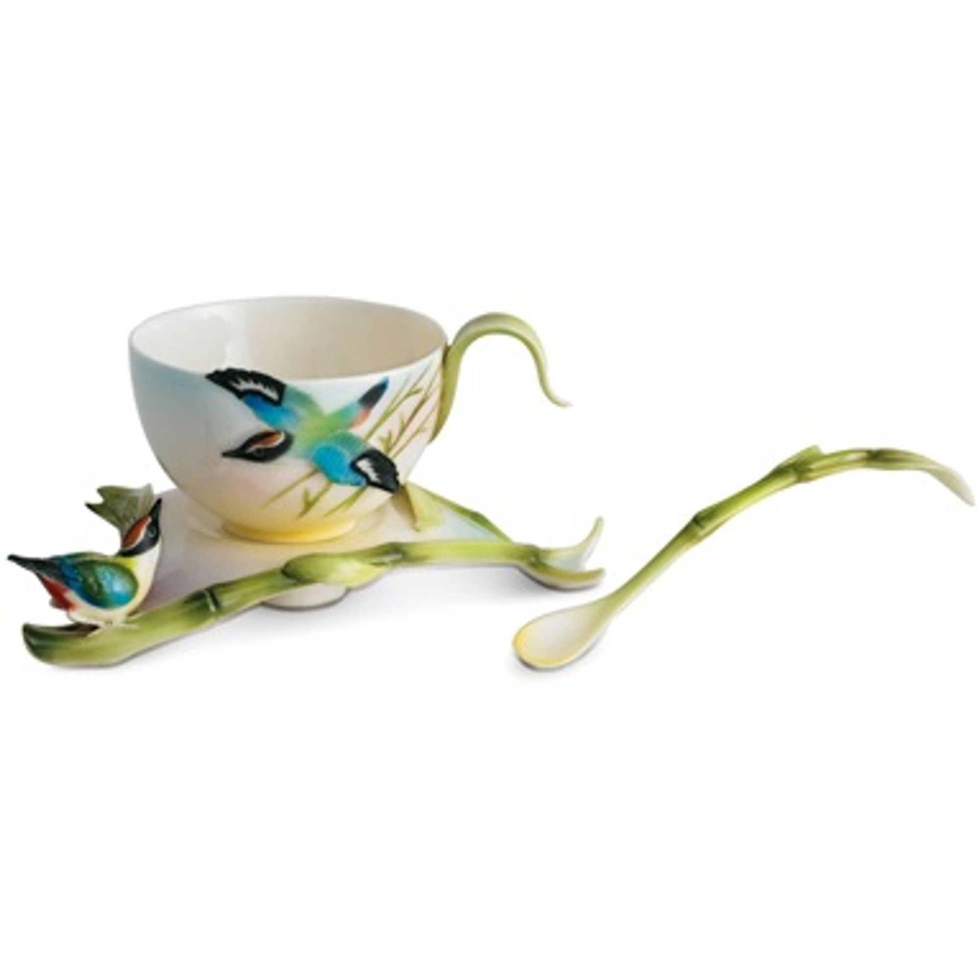 Bamboo Songbird Cup Saucer Spoon | FZ00570