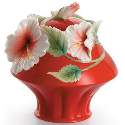Hibiscus Sugar Jar | Franz Collection | Porcelain