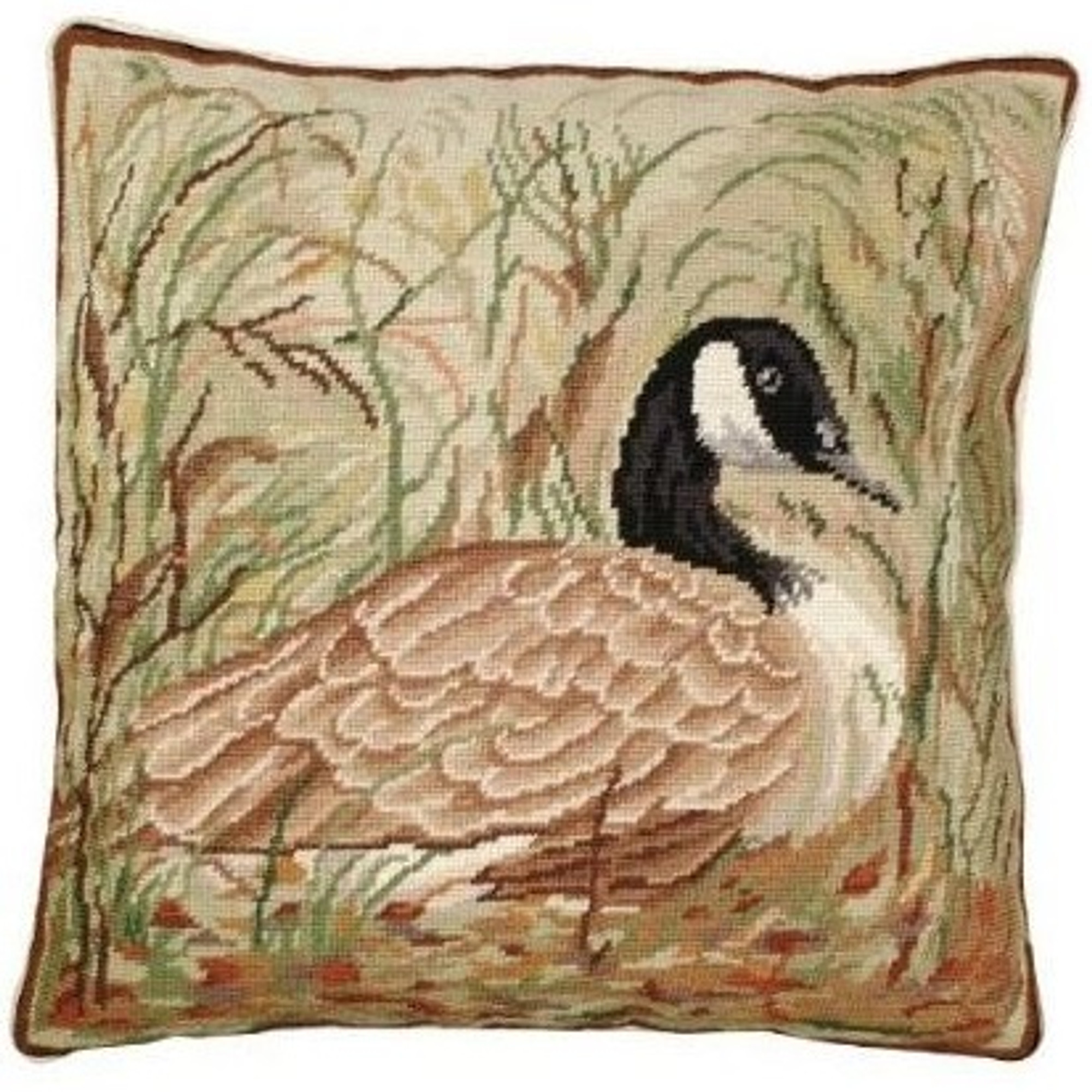 Canadian Goose Needlepoint Down Throw 