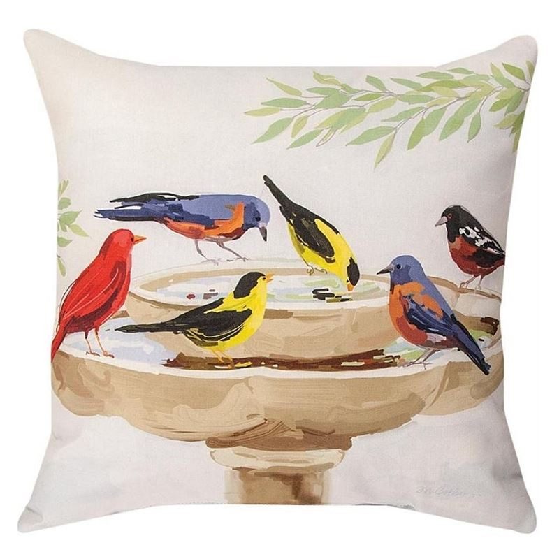 Bird Bath Throw Pillow Set Indoor Outdoor Pillows Manual