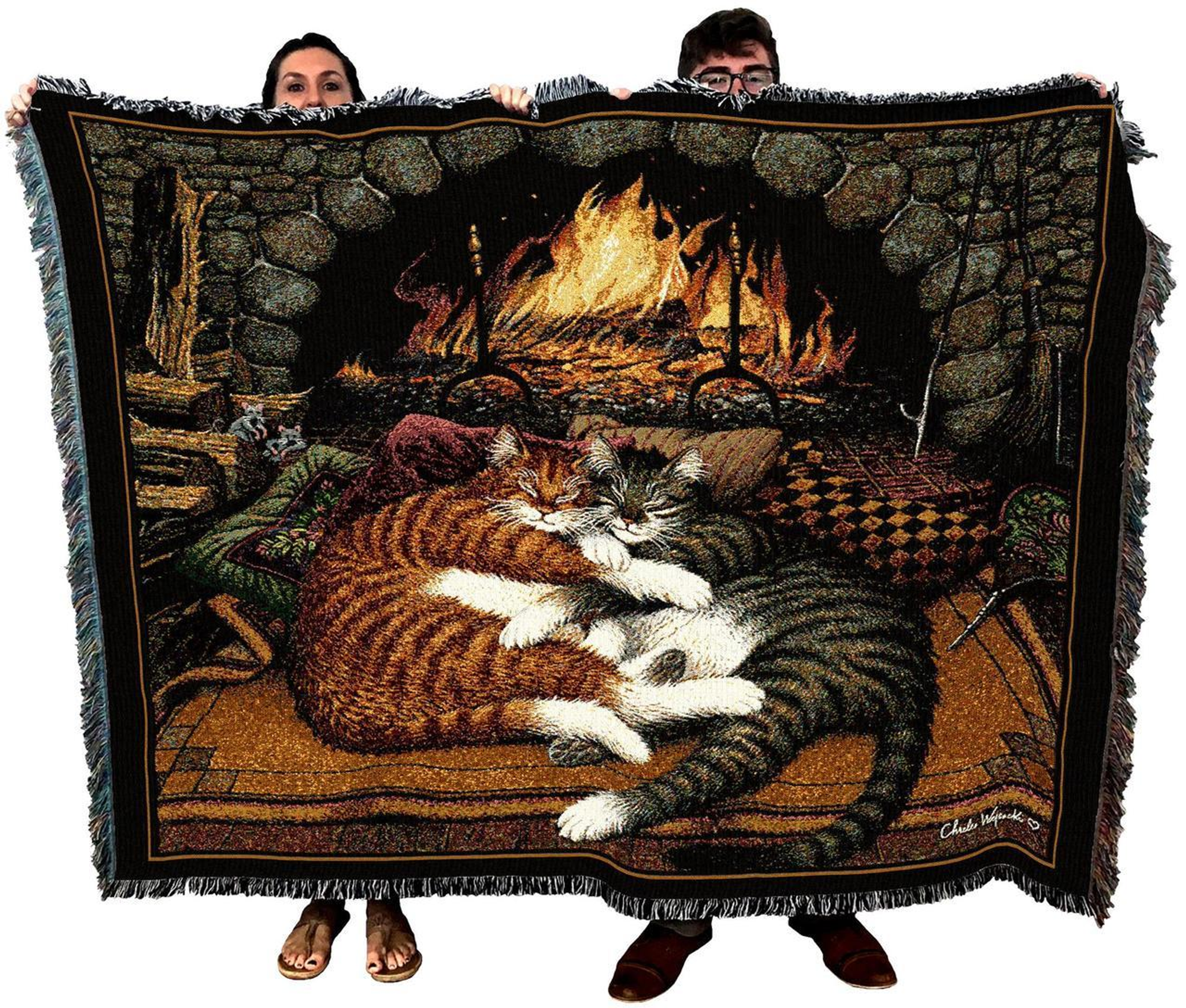 All Burned Out Cat Woven Throw Blanket