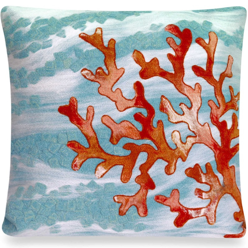 Coral Throw Pillow Liora Manne Coastal Tropical Trans Ocean
