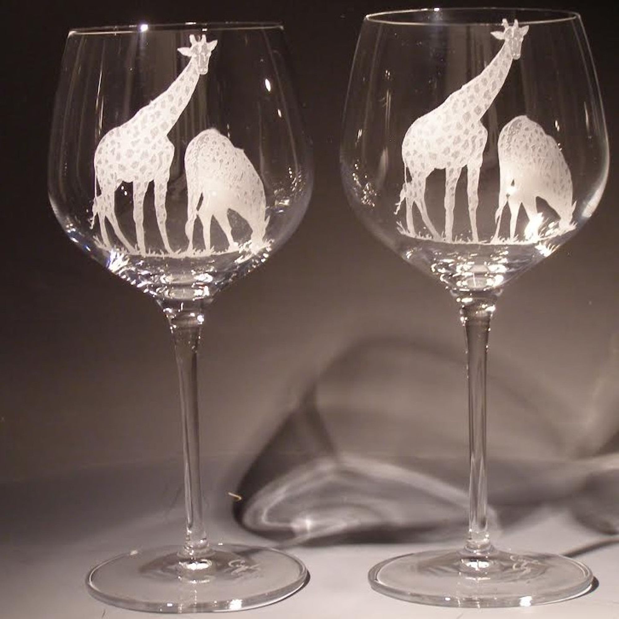 Cute Giraffe Glasses Stemless Wine Glass - Giraffe Gift, Wild