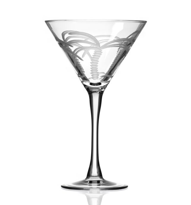 Palm Tree Martini Glass Set of Four Glassware
