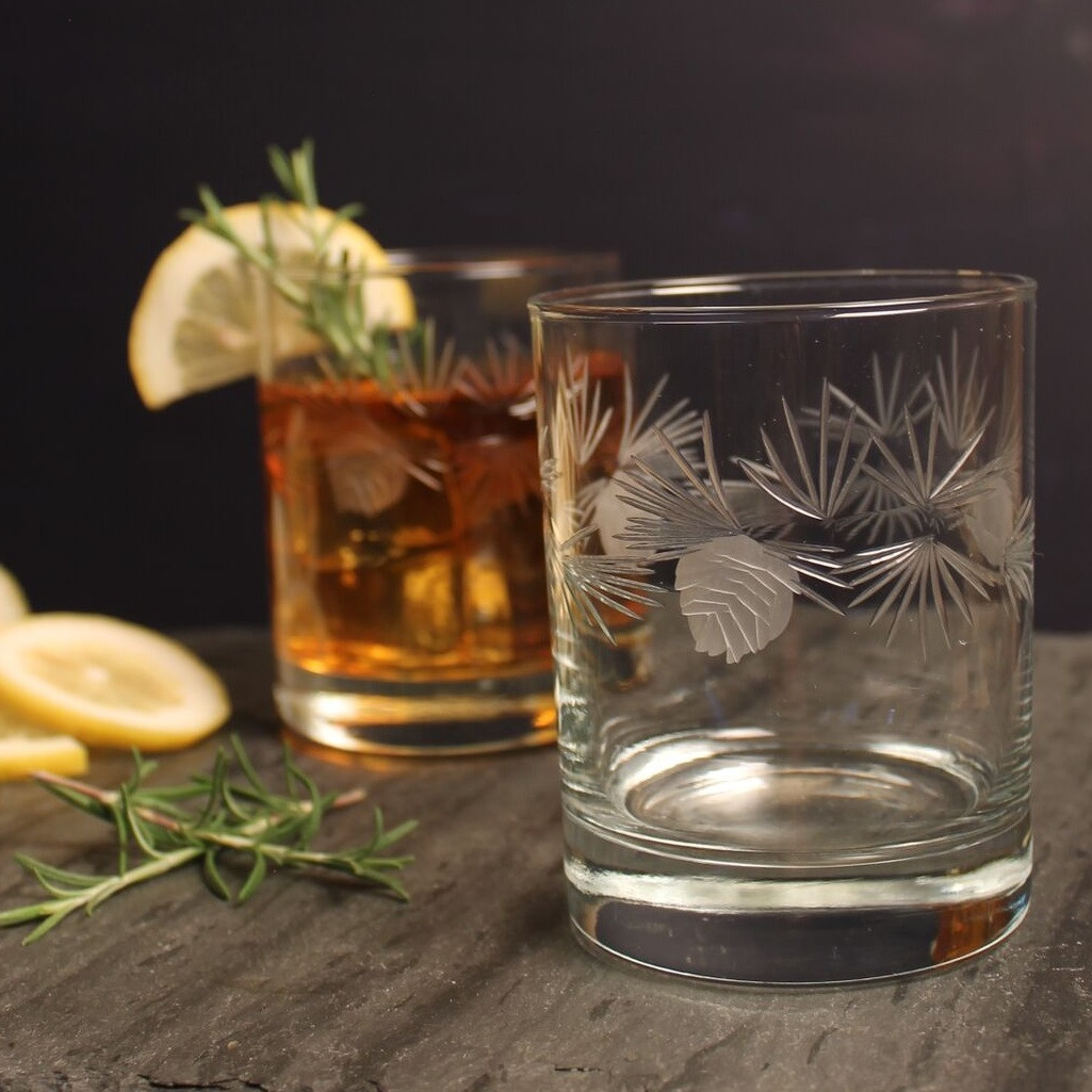 トロピカルアイスドルフィンジュース Icy Pine Double Old Fashioned Glass Set of Four | Glassware