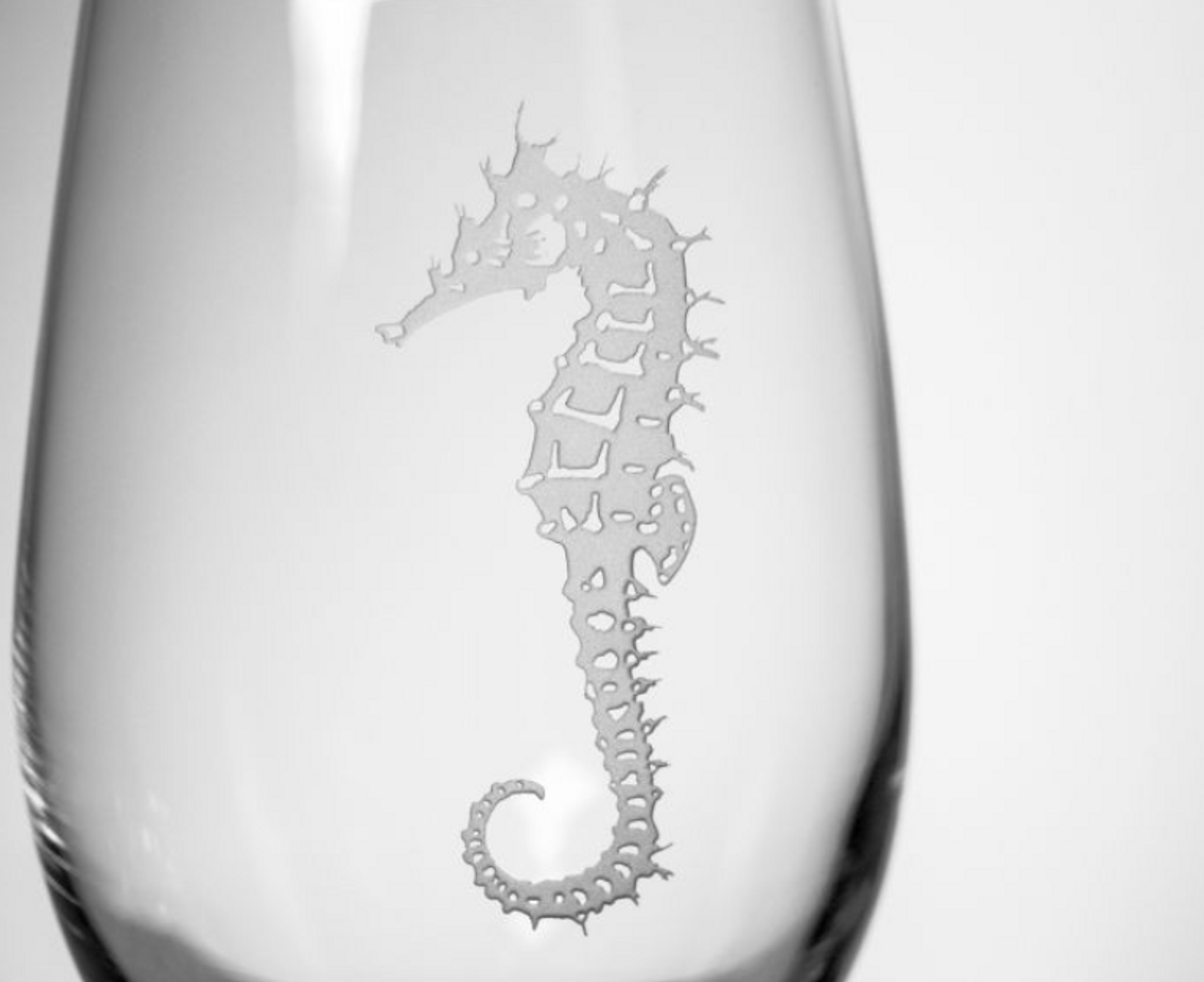 Jumper Floral Etched Stemless Wine Glass - Equus Now!